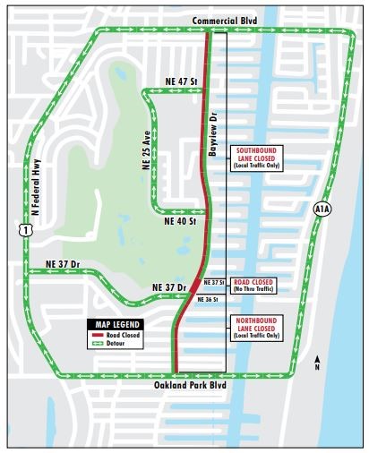 Construction on Bayview Drive for Planned Improvements 