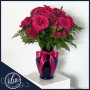 Topaz Radiance - Hot Pink Roses Flower Arrangement