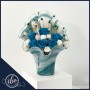 Preserved eternity light blue roses in a vase shaped as a bouquet