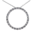 14 Karat White Gold Diamond Circle Pendant